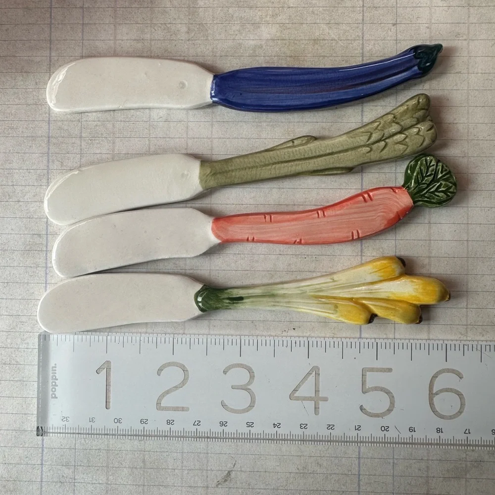 Fitz and Floyd Hand-Painted Veggie Canapé Knives